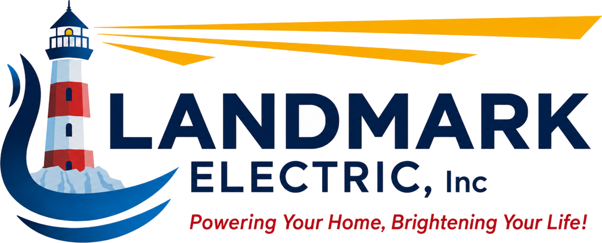 Landmark Electric, Inc. lighthouse perched on a rock-solid foundation — Powering Your Home, Brightening Your Life!